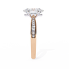 Rose Gold Oval Cut Diamond Ring with Channel-Framed Pavé Shoulders