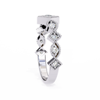 White Gold Round Diamond Milgrain Tiara Ring
