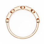 Rose Gold Baguette and Round Diamond Milgrain Station Band