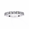 White Gold Baguette and Round Diamond Milgrain Station Band