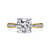 Yellow Gold Cushion Cut Diamond Ring with Two-Tone Channel Pavé Shoulders