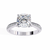 White Gold Cushion Cut Diamond Ring with Channel Pavé Shoulders