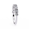 White Gold Baguette and Round Diamond Milgrain Station Band