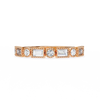 Rose Gold Baguette and Round Diamond Milgrain Station Band