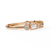 Rose Gold Baguette and Round Diamond Milgrain Station Band