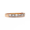 Rose Gold Baguette and Round Diamond Two Row Half Eternity Band