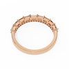 Rose Gold Baguette and Round Diamond Two Row Half Eternity Band