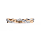 Rose Gold Round Diamond Twisted Vine Half Eternity Band