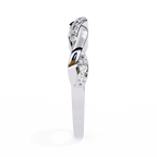 White Gold Round Diamond Twisted Vine Half Eternity Band