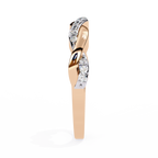 Rose Gold Round Diamond Twisted Vine Half Eternity Band