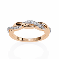 Rose Gold Round Diamond Twisted Vine Half Eternity Band