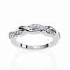 White Gold Round Diamond Twisted Vine Half Eternity Band