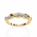 Yellow Gold Round Diamond Twisted Vine Half Eternity Band