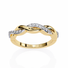 Yellow Gold Round Diamond Twisted Vine Half Eternity Band