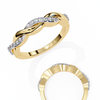 Yellow Gold Round Diamond Twisted Vine Half Eternity Band