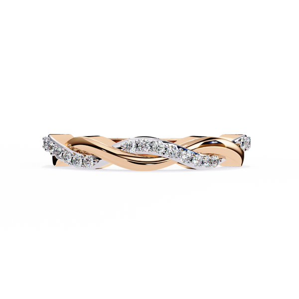 Rose Gold Round Diamond Twisted Vine Half Eternity Band