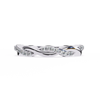 White Gold Round Diamond Twisted Vine Half Eternity Band