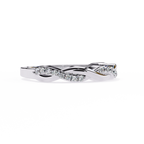 White Gold Round Diamond Twisted Vine Half Eternity Band