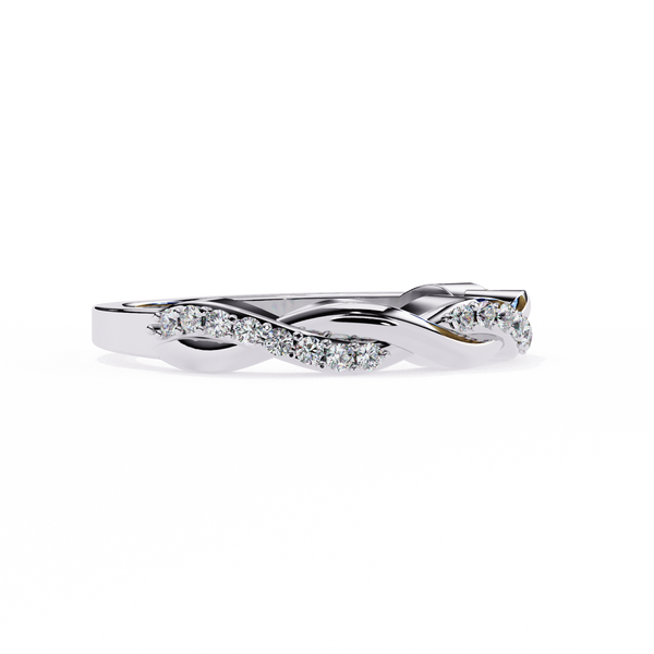 White Gold Round Diamond Twisted Vine Half Eternity Band