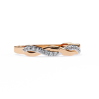 Rose Gold Round Diamond Twisted Vine Half Eternity Band