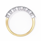 Yellow Gold Radiant and Round Diamond Double Row Half Eternity Ring
