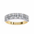 Yellow Gold Radiant and Round Diamond Double Row Half Eternity Ring