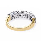 Yellow Gold Radiant and Round Diamond Double Row Half Eternity Ring
