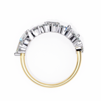 Yellow Gold Mixed Cut Diamond Scattered Cluster Half Eternity Ring