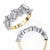 Yellow Gold Mixed Cut Diamond Scattered Cluster Half Eternity Ring