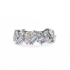 Yellow Gold Mixed Cut Diamond Scattered Cluster Half Eternity Ring