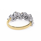 Yellow Gold Mixed Cut Diamond Scattered Cluster Half Eternity Ring