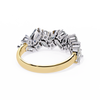 Yellow Gold Mixed Cut Diamond Scattered Cluster Half Eternity Ring