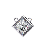 Princess-Cut Bezel Set Natural Diamond Pendant