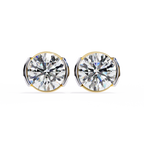 Two-Tone Natural Diamond Stud Earrings