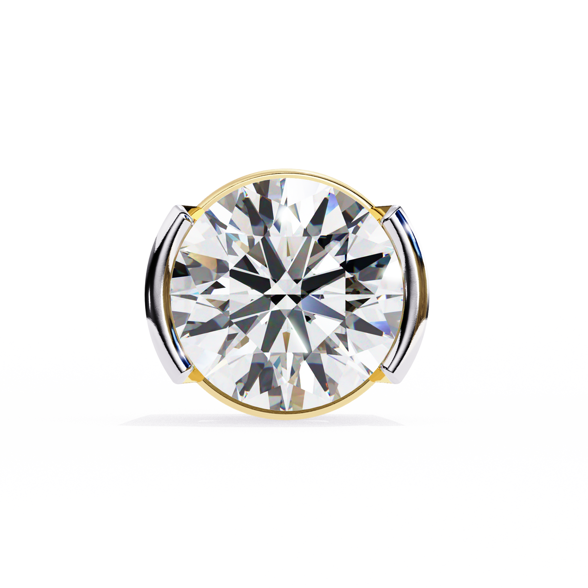 Two-Tone Natural Diamond Stud Earrings