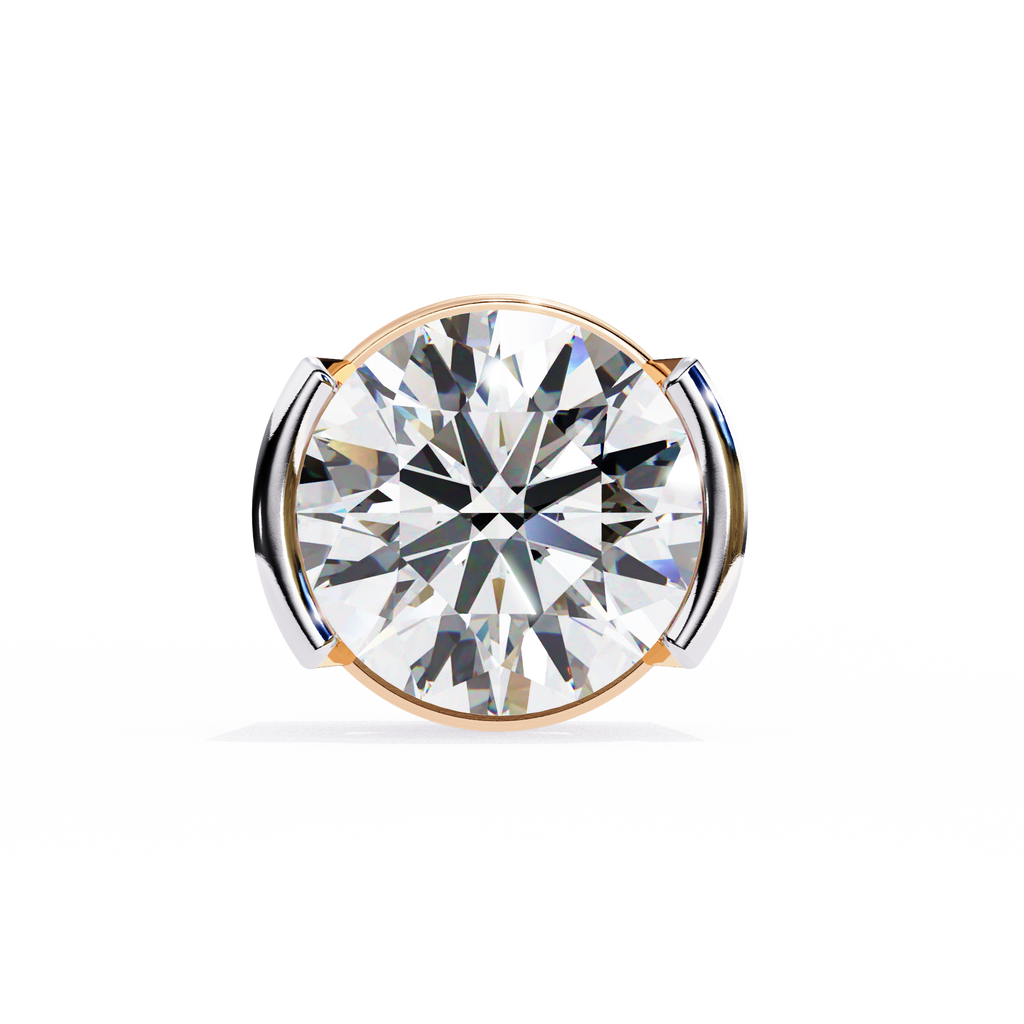 Two-Tone Natural Diamond Stud Earrings