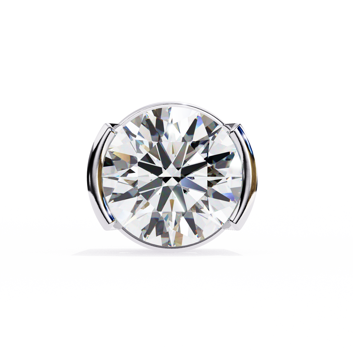 Two-Tone Natural Diamond Stud Earrings