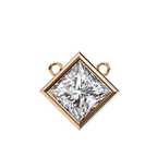 Princess-Cut Bezel Set Natural Diamond Pendant