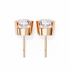 Two-Tone Natural Diamond Stud Earrings