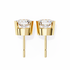Two-Tone Natural Diamond Stud Earrings