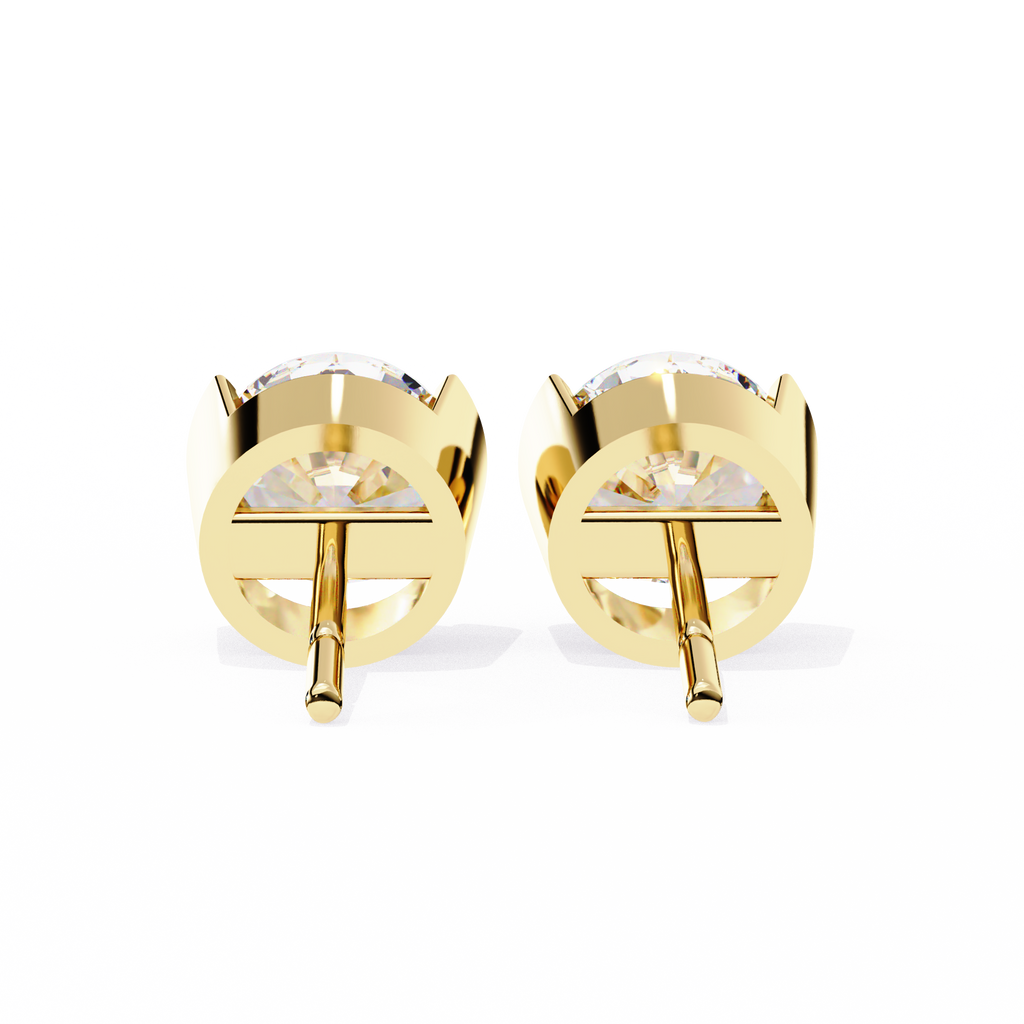 Two-Tone Natural Diamond Stud Earrings