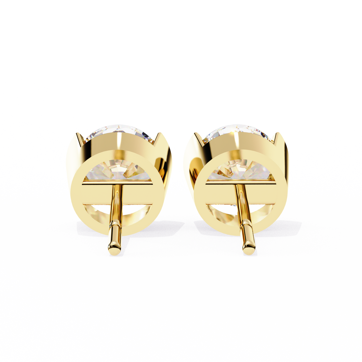 Two-Tone Natural Diamond Stud Earrings