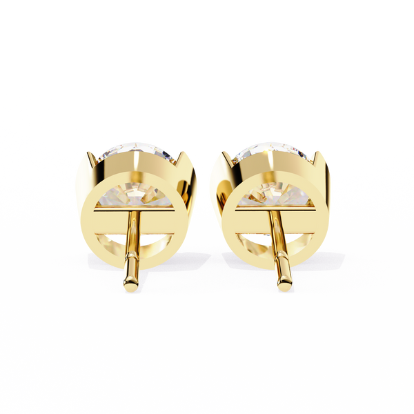 Two-Tone Natural Diamond Stud Earrings