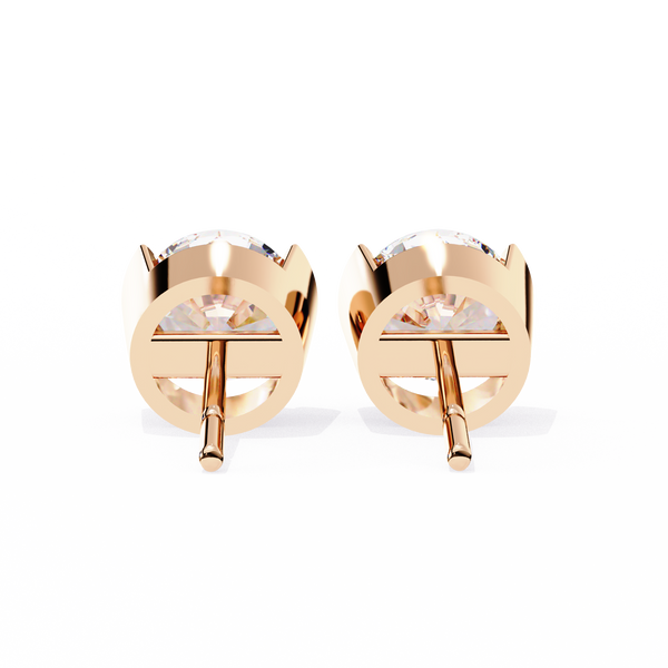 Two-Tone Natural Diamond Stud Earrings