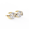Two-Tone Natural Diamond Stud Earrings