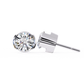 White Gold Half-Bezel Round Diamond Stud Earrings
