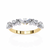 Yellow Gold Baguette Diamond Chevron Crown Half Band Ring