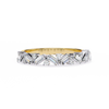 Yellow Gold Baguette Diamond Chevron Crown Half Band Ring