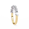 Yellow Gold Baguette Diamond Chevron Crown Half Band Ring
