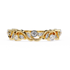 Yellow Gold Round Diamond Twisted Vine and Petal Half Eternity Ring